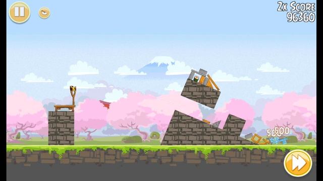 Angry Birds Seasons China Version Cherry blossom level 1-1 3 star walkthrough смотреть онлайн