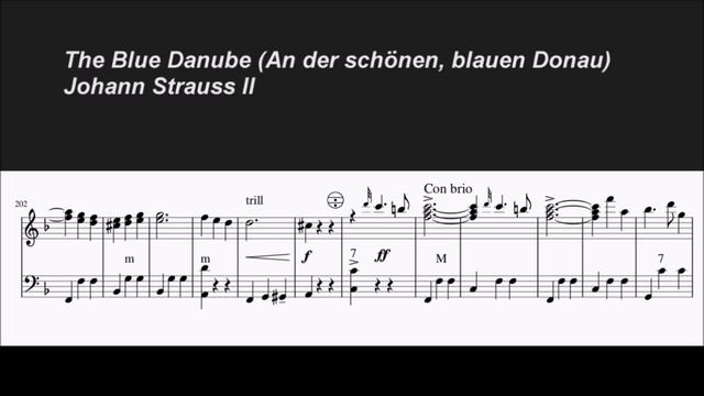 The Blue Danube for accordion with sheet music смотреть онлайн
