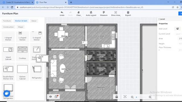 Coohom tutorial Basic 01 : Create 3D model from 2D plan | interior design online/ Sketchup/ 3D mode смотреть онлайн