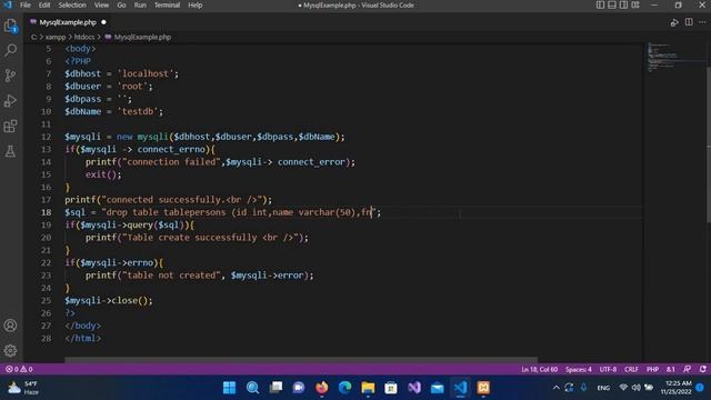 How to Use the Drop Table Query in PHP MySQL with Visual Studio Code Tutorial смотреть онлайн