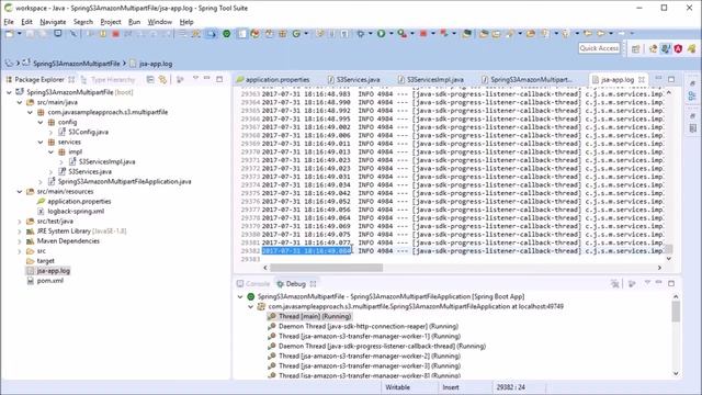 Amazon S3 – Upload Download large files to S3 with SpringBoot смотреть онлайн