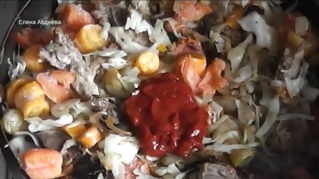 Капуста тушеная (кислая + свежая) смотреть онлайн