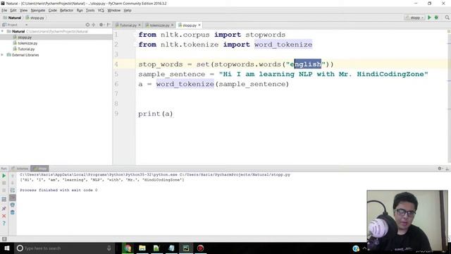 Stopwords - How to remove stop words from a sentence for text analysis - NLTK Python in Hindi #5 смотреть онлайн