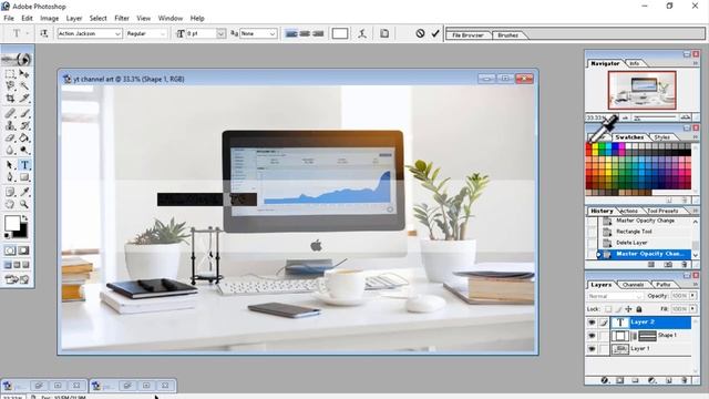 How To Create YouTube Channel Art In Adobe Photoshop 7.0 | YouTube ka Channel Art Kese Bnayen part смотреть онлайн