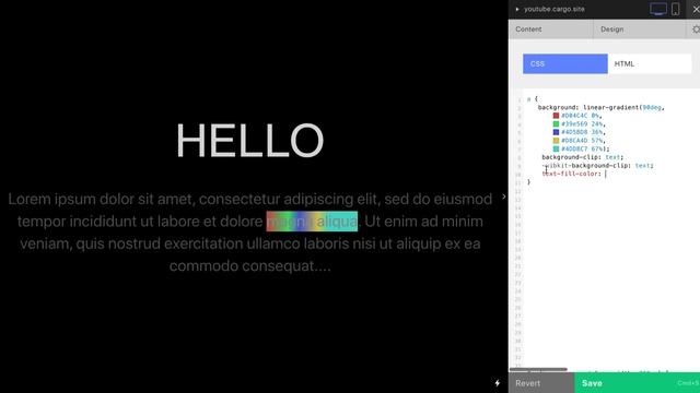 Gradient text for Cargo collective website with HTML/CSS смотреть онлайн