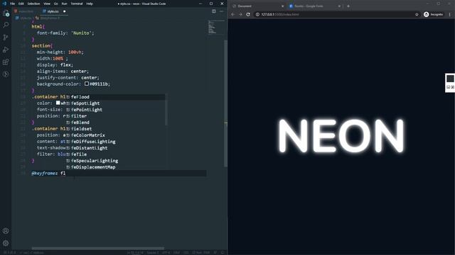 CSS Neon Glowing Light With Flickering Effect смотреть онлайн