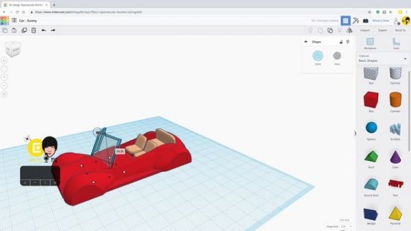 45) Open Car with Tinkercad x Car | 3D modeling How to make and design