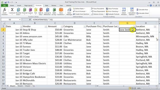 Excel 2010 for PC: Concatenate Function смотреть онлайн