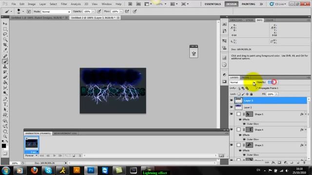 Photoshop Cs5 Lightning/Electricity Animation | part 1 смотреть онлайн