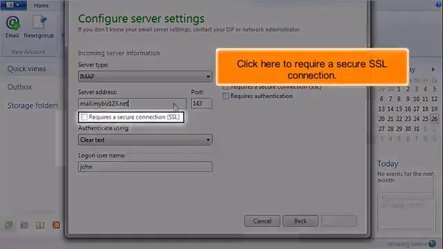 Configuring an IMAP email account with SSL in Windows Live Mail смотреть онлайн