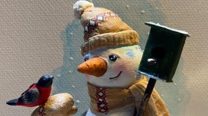 МК "Снеговик" Часть 2. Ватная игрушка на ёлку