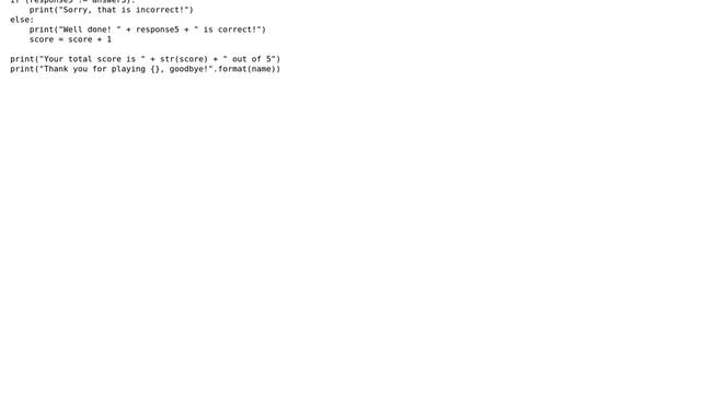 Code Review: Python Multi Choice Quiz with a score to count смотреть онлайн