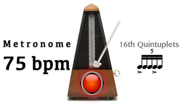 Metronome 75 bpm 🎼 16th Quintuplets (3:2 Subdivision) #quintupletswing смотреть онлайн