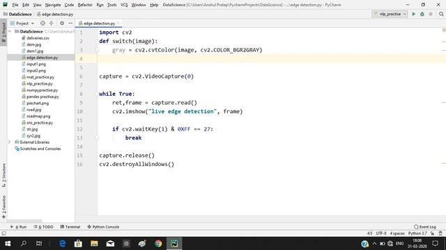 live edge detection using python and opencv (computer vision)|project|latest language| смотреть онлайн