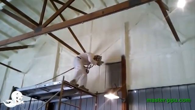 Утепление склада напыляемой ППУ теплоизоляцией