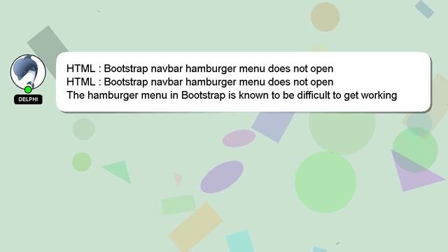 HTML : Bootstrap navbar hamburger menu does not open смотреть онлайн