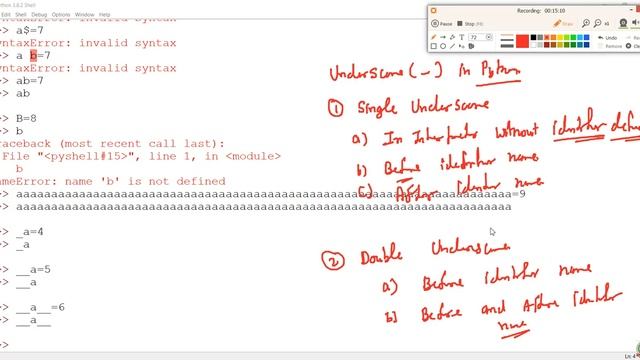 9 - Identifiers in Python, Role of Underscore in Identifiers смотреть онлайн