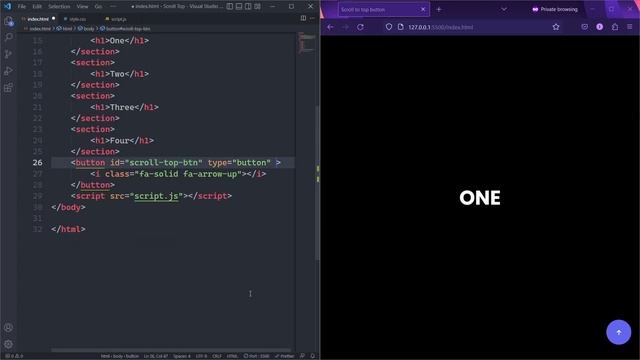 Scroll to Top Button using CSS JavaScript | Back to top button using JavaScript смотреть онлайн