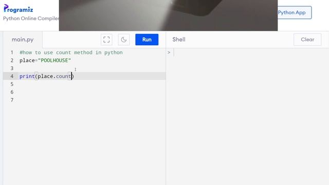 how to use count method in python смотреть онлайн