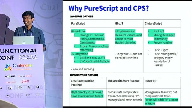 Lessons Learned using PureScript to build Mobile App Dev Framework by Vimal at FnConf17 смотреть онлайн