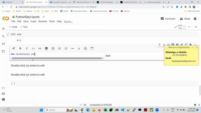 Day 1 Python Workshop | Tamil Batch | 2023_06_19 смотреть онлайн
