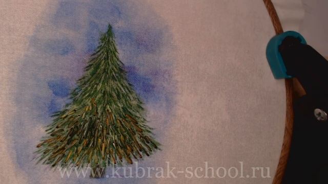 МАСТЕР-КЛАСС Вышивка лентами НОВОГОДНЕЙ ОТКРЫТКИ с ЕЛОЧКОЙ