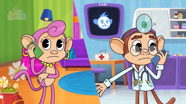 Cinco Monitos Saltando en la Cama, Canciones infantiles - Toy Cantando смотреть онлайн