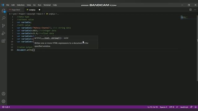 JS Basic II : Data Type,With Visual Studio Code смотреть онлайн