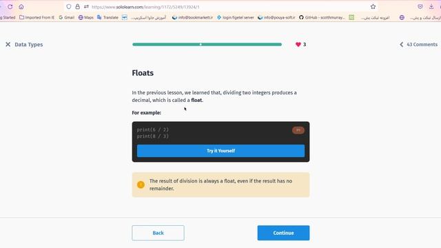 3 - Data Types - learning python for beginner with sololearn смотреть онлайн