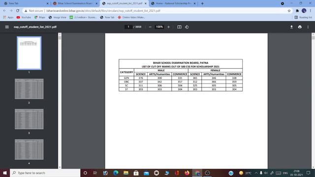 NSP CUT OFF LIST OF STUDENTS YEAR 2021 ! bihar board inter scholarship 2021 ! bseb inter merit list смотреть онлайн