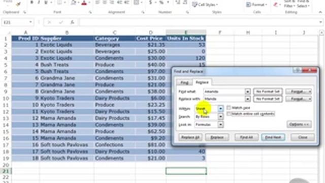 Microsoft Excel 2013 Tutorial 77 Find & Replace смотреть онлайн