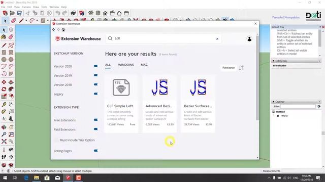 การติดตั้งปลั๊กอิน Install Extension ใน SketchUp смотреть онлайн