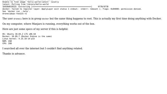 ApplyLayer exit status 1 stdout: stderr: remount /, flags: 0x84000: permission denied смотреть онлайн