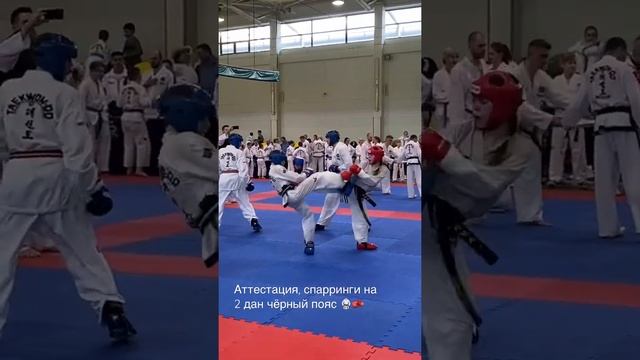 Таеквон-до ИТФ (МФТ) аттестация спарринги на 2 дан чёрный пояс ??? // Taekwondo ITF black belt смотреть онлайн