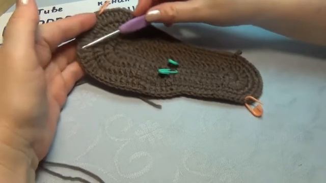 563 ТАПОЧКИ КРЮЧКОМ НА КОЖАНОЙ ПОДОШВЕ. МАСТЕР КЛАСС.