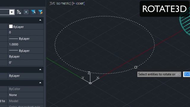 How to use the 3d rotate command in CAD / AutoCAD ® смотреть онлайн