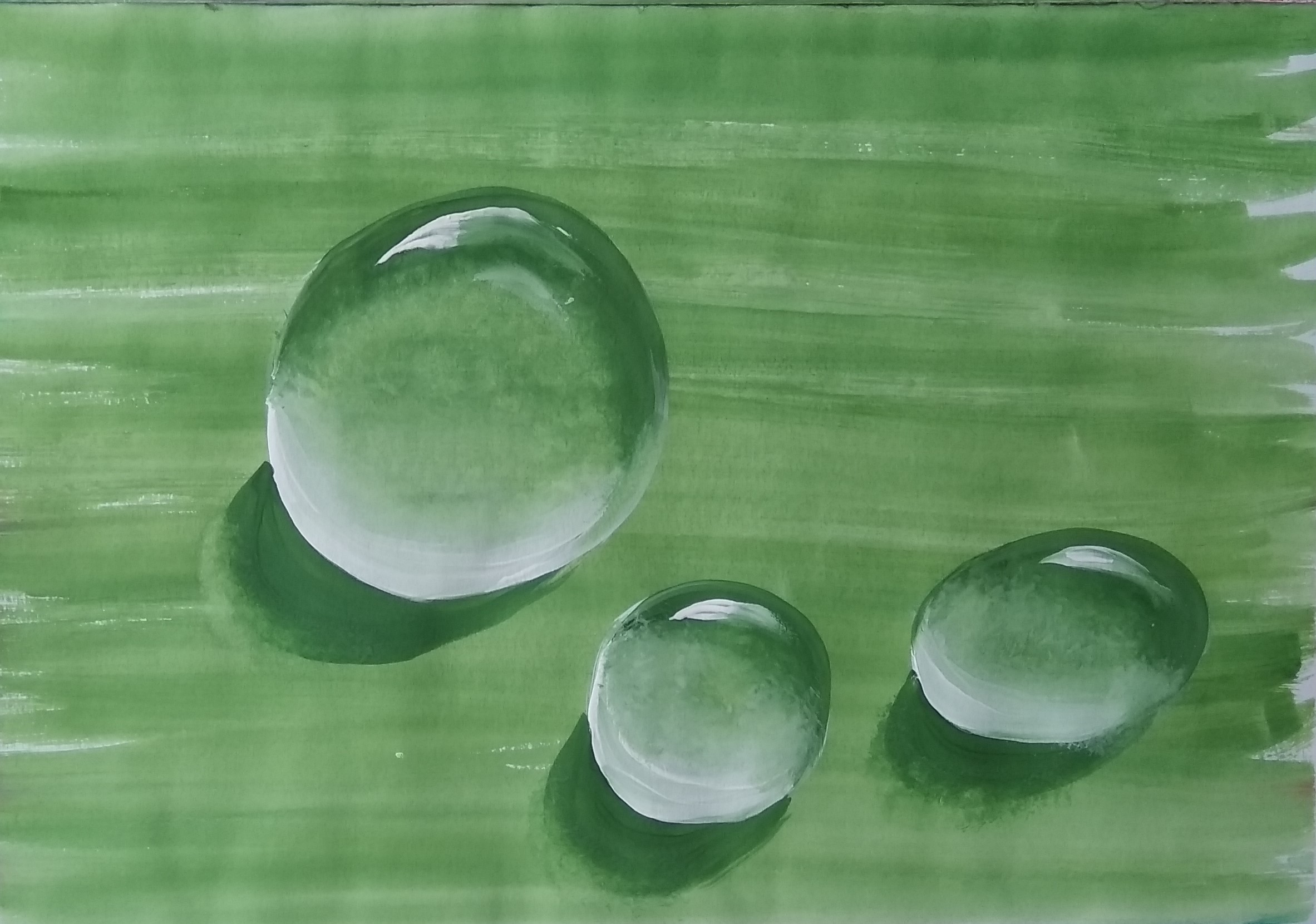 КАПЛИ ВОДЫ РИСОВАТЬ ПРОСТО. ПОКАЗЫВАЮ ПОШАГОВЫЙ ПРОЦЕСС РИСОВАНИЯ ГУАШЬЮ. смотреть онлайн