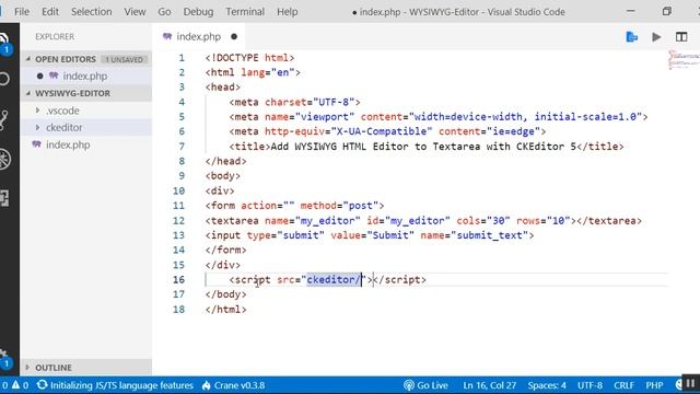 Add WYSIWYG HTML Editor to Textarea with CKEditor 5 смотреть онлайн