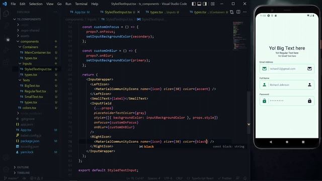 Configuring React Native Password TextInput | React Native TypeScript Components #6 смотреть онлайн