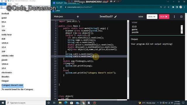 fully explained |TCS IRA JAVA 14TH MARCH SOL|CODE DORAEMON смотреть онлайн