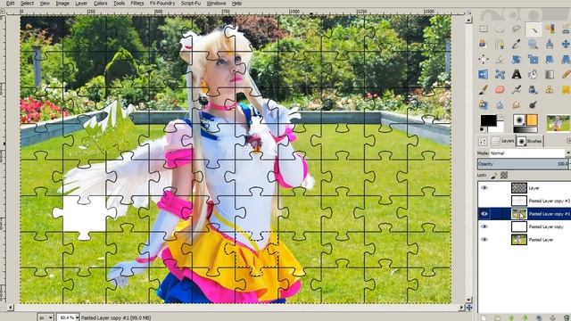 Turn Photo into Jigsaw Puzzle Pieces GIMP Tutorial смотреть онлайн