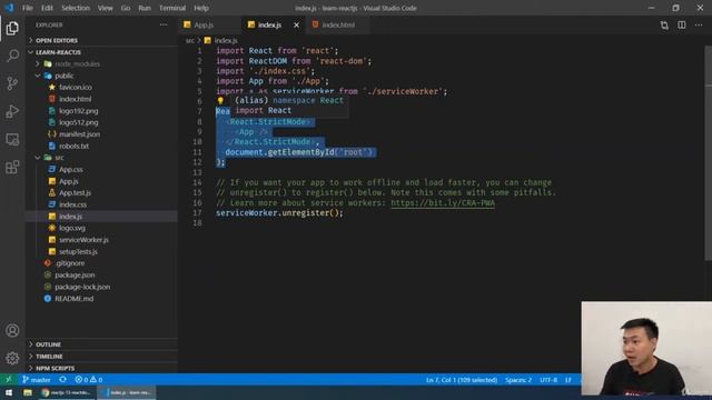 4 2 Mount component lên DOM với ReactDOM render смотреть онлайн
