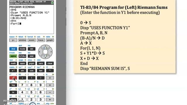 Reimann Sum TI-84 Programming смотреть онлайн