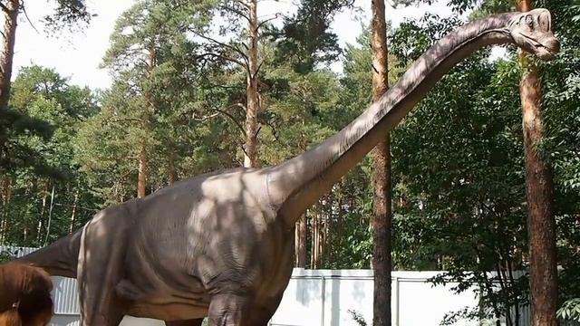 Брахиозавр - динозавры в парке Гагарина. Динопарк смотреть онлайн