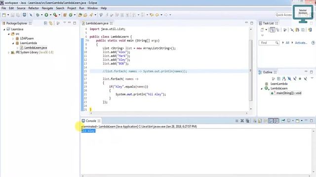 Lambda Expression Program Example for Foreach with method reference смотреть онлайн