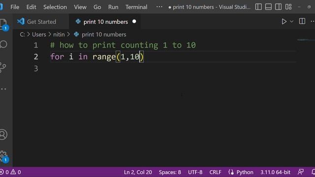 ●print 1 to 10 number in python смотреть онлайн