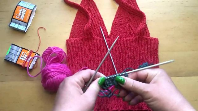 Летний топ спицами, пряжа Linate Sarmasik.