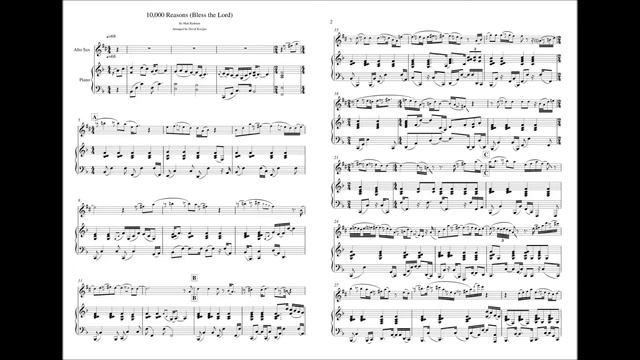 10,000 Reasons (Bless the Lord) by Matt Redman - INSTRUMENTAL SHEET MUSIC смотреть онлайн