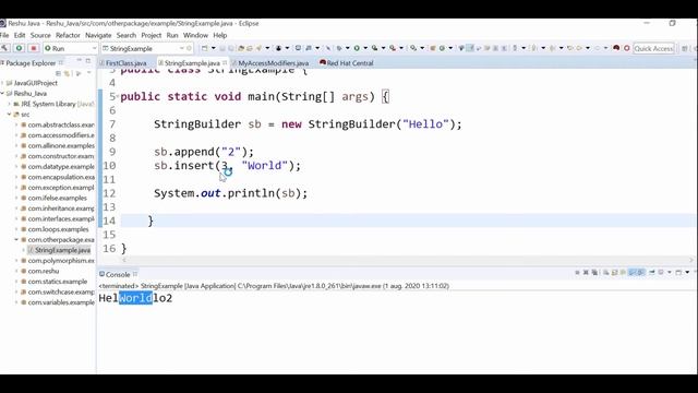 StringBuilder Class & Methods in Java with Example смотреть онлайн