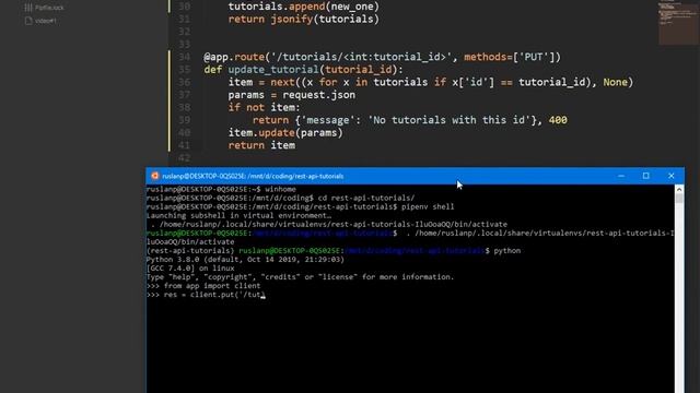 REST API (Python, Flask): запросы PUT и DELETE смотреть онлайн